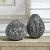 Cosmic Black & White Vases Set/2, Decorative by Uttermost, 8" width x 10" height x 8" depth thumbnail 3