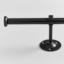 Online Designer Home/Small Office Classic Steel Curtain Rod, Single, 1.25", 60"-108", Dark Iron