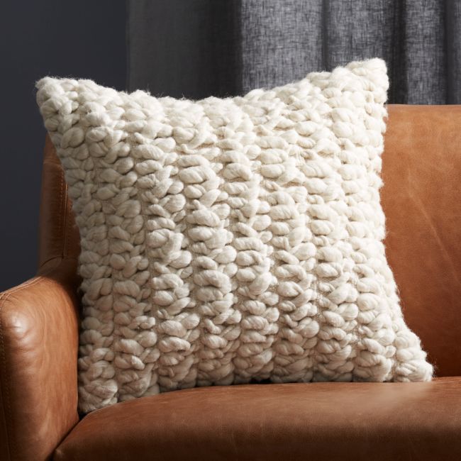 Online Designer Combined Living/Dining 20" Tillie Wool Pillow with Feather-Down Insert