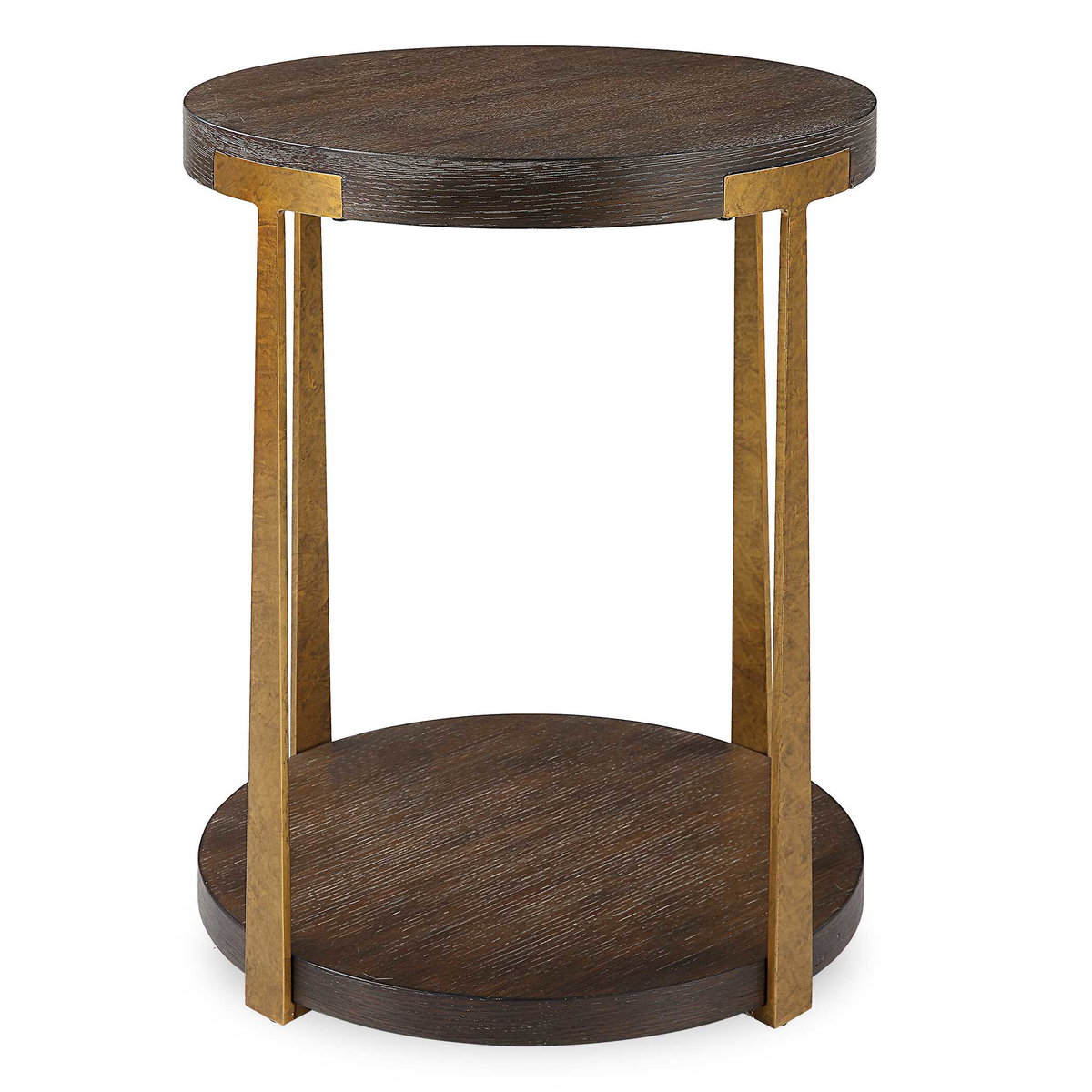 Palisade Round Wood Side Table, Side & End Table by Uttermost, 19" width x 24" height x 19" depth View 1