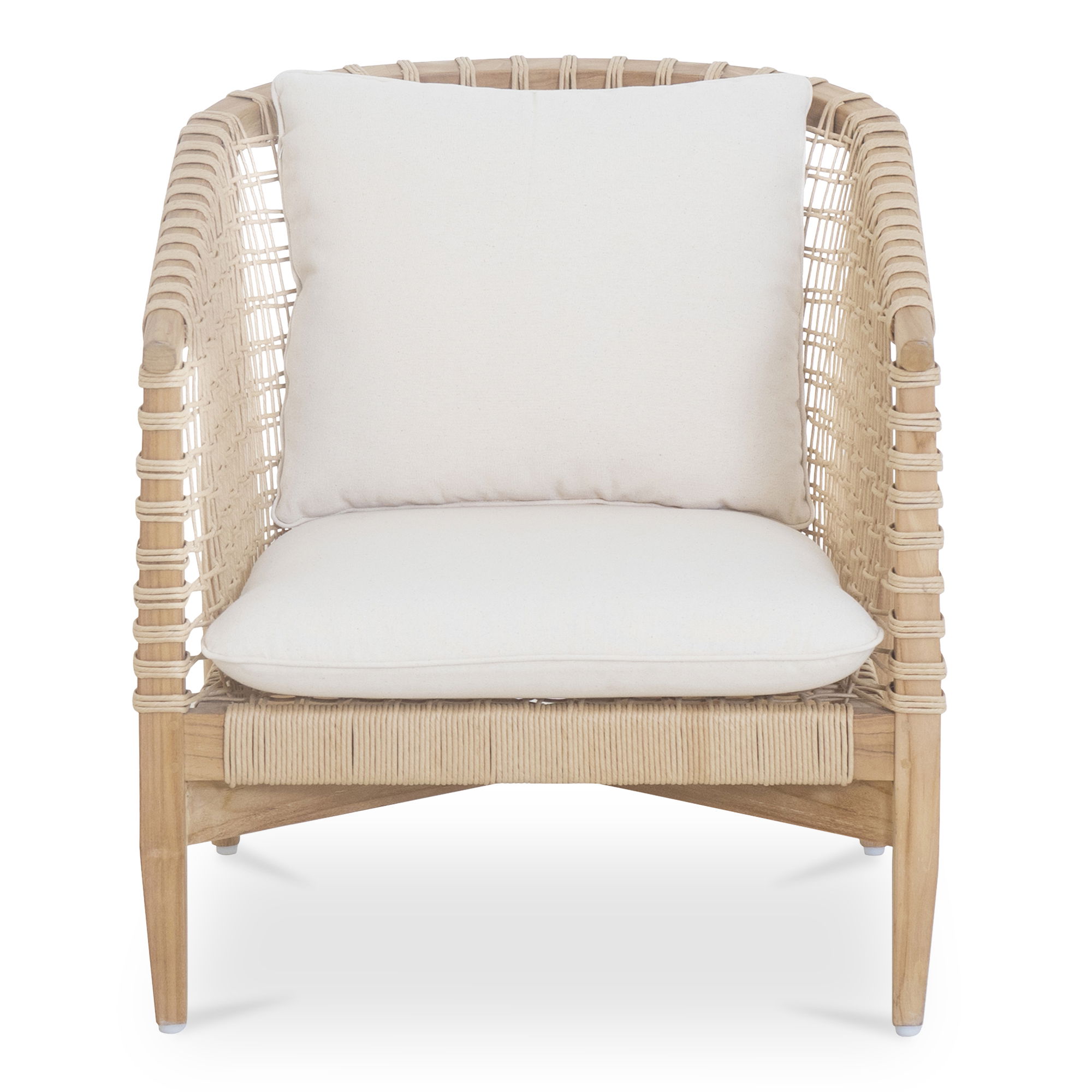 Kuna Outdoor Lounge Chair White, Outdoor Chair by Moe's Home, 2'3.5" width x 2'8" height x 2'6" depth View 1