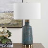 Dauphine Cracked Teal Table Lamp, by Uttermost, 17" width x 27.25" height x 17" depth thumbnail 3
