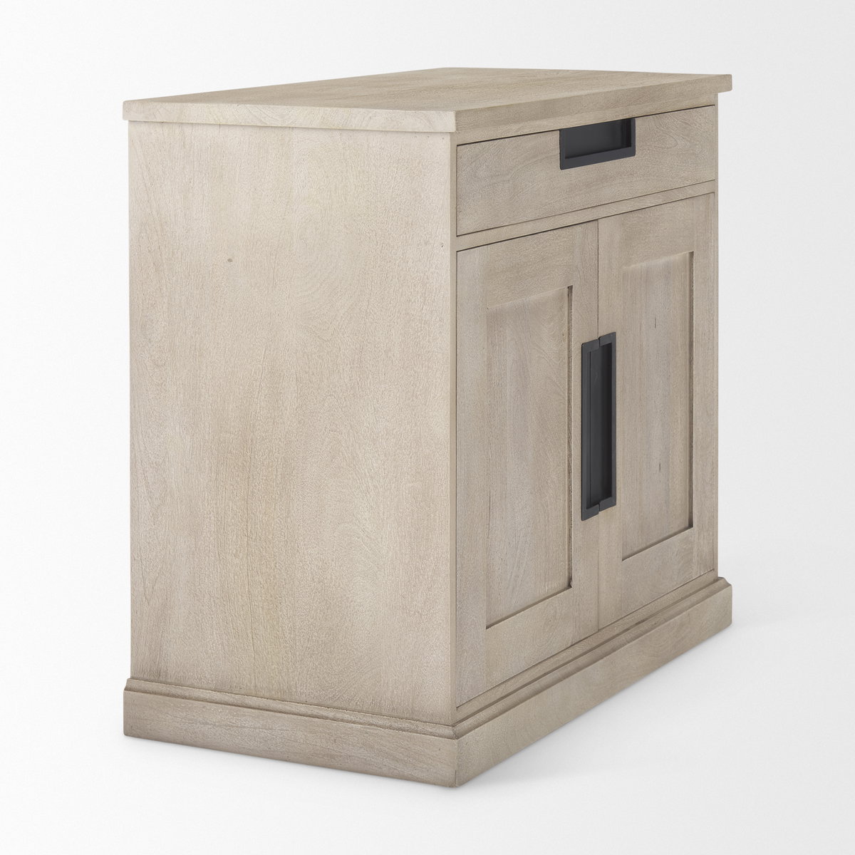 Braxton   Beige Wood with Black Accents 2 Door Accent Cabinet, Cabinets & Chest by Mercana, 33.5" length x 18.5" width x 31.5" height View 8