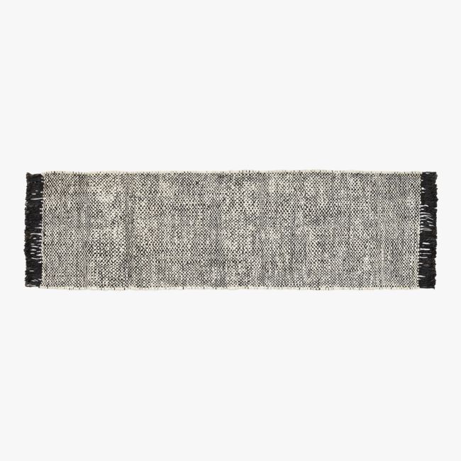 Online Designer Kitchen Leno Black and White Jute Runner Rug 2.5'x8'