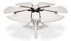 Casual Jupe Dining Table Workingwhite Md, by Sarreid, 4'7" length x 4'7" width x 2'6" height thumbnail 4