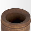 Porta Small Medium Brown Reclaimed Wooden Pot, Vase by Mercana, 4.75" length x 4.75" width x 9" height thumbnail 4