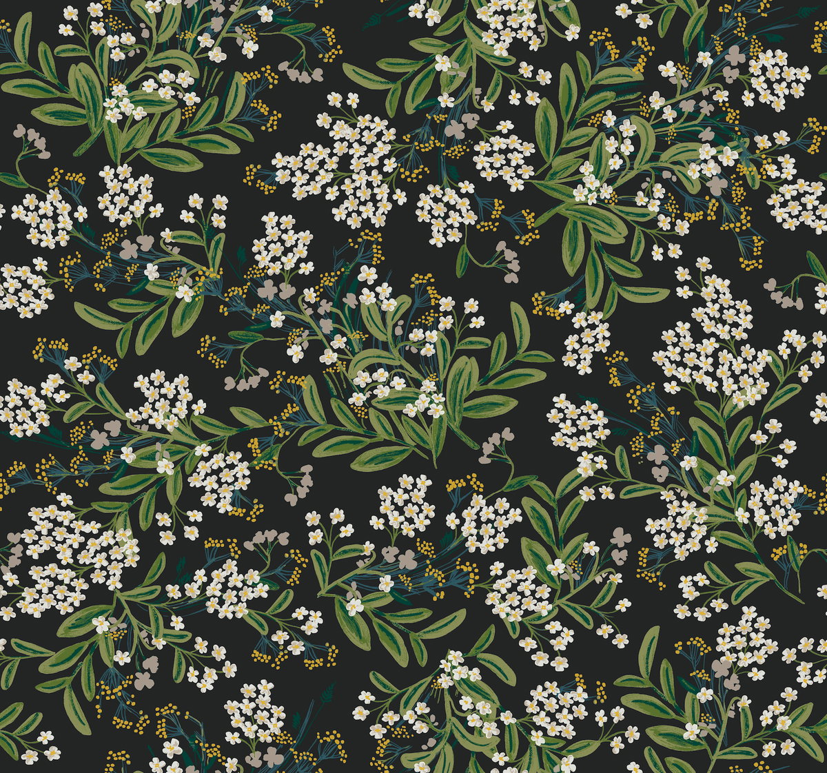 Cornflower Black & Green Wallpaper, by York Wall, 27' length x 2'3" width x 0.02" depth