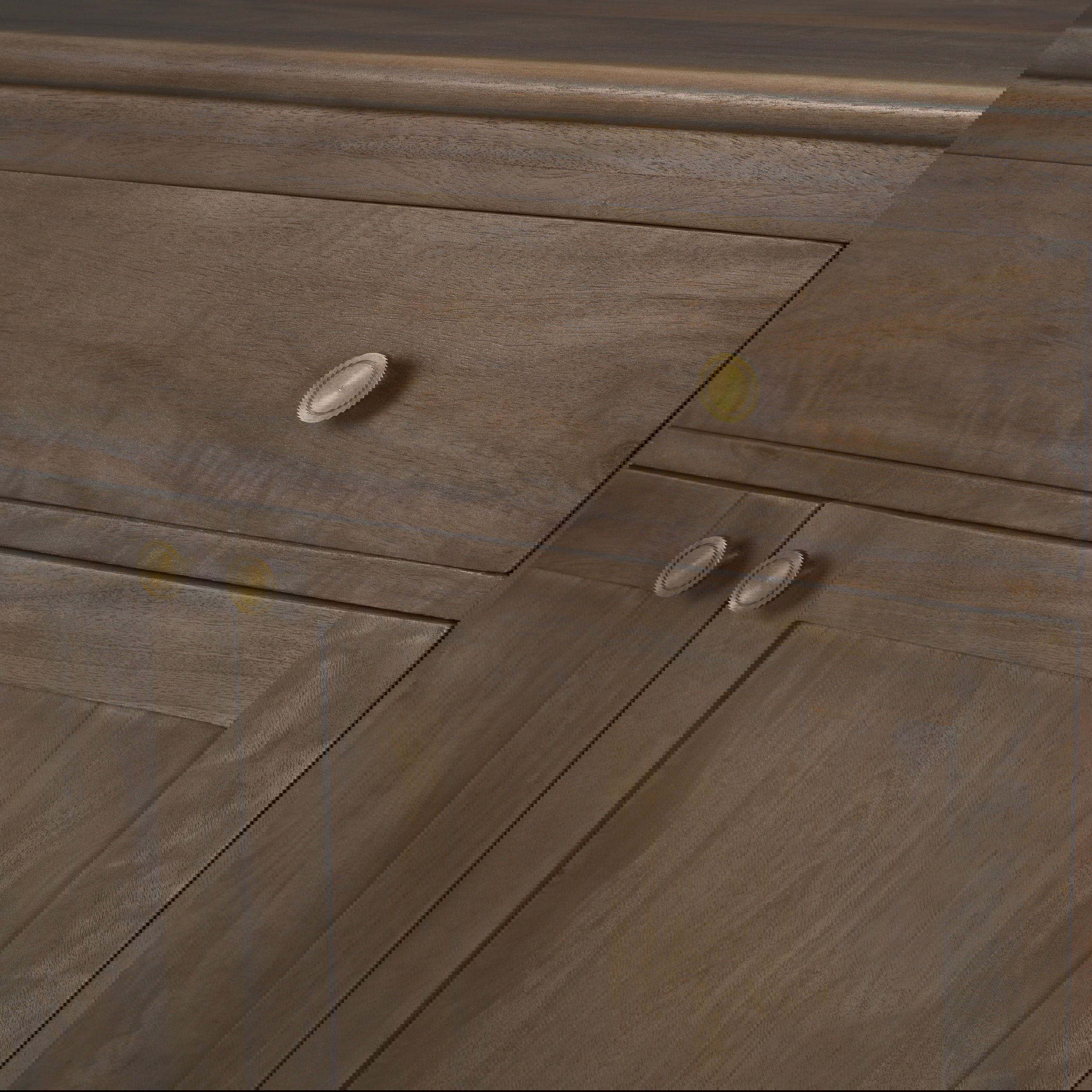 Baron Dark Brown Solid Wood with Antique Knobs 2-Door Accent Cabinet, Cabinets & Chest by Mercana, 34" length x 18.5" width x 27" height View 11