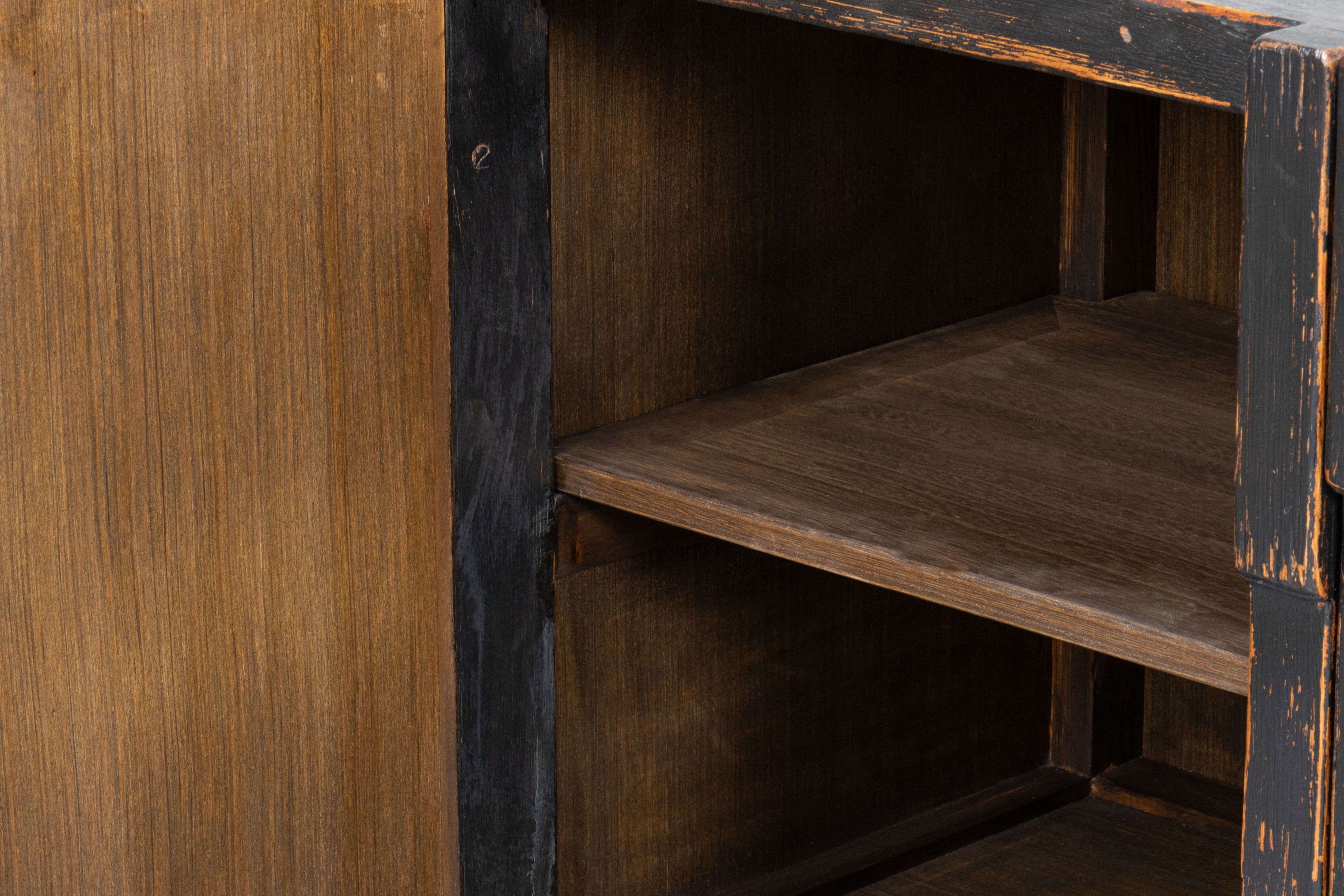 Aztec Sideboard, Black, Cabinets & Sideboard by Sarreid, 80" length x 21" width x 35" height View 7