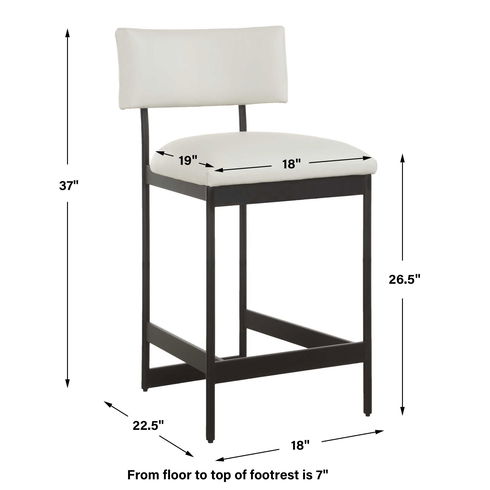 Apsley Black Counter Stool