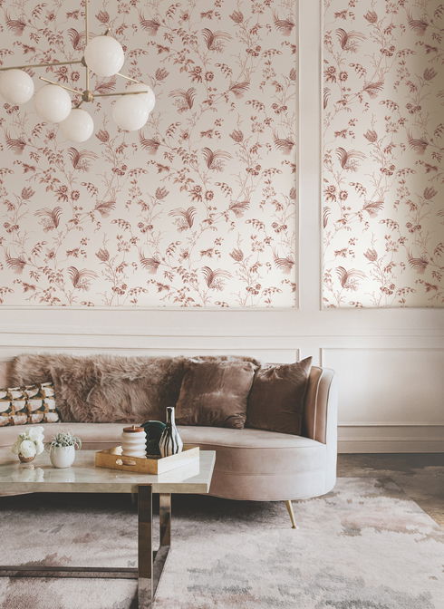 Floral Lace Brick Wallpaper