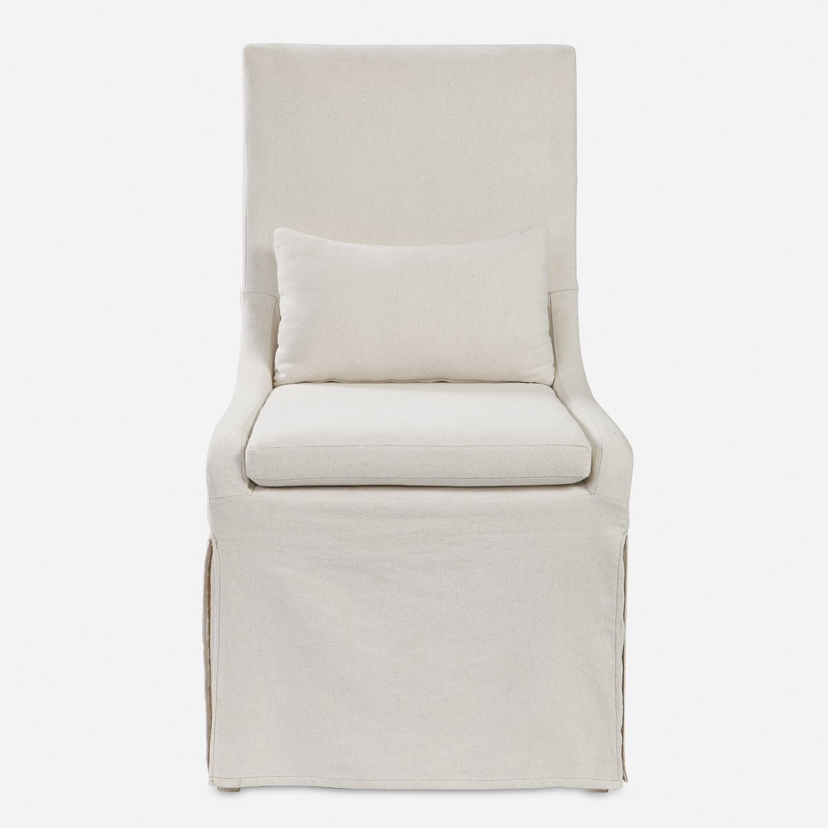 Coley White Linen Armless Chair, Accent Chair by Uttermost, 23" width x 39.5" height x 25" depth View 1