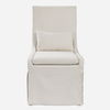 Coley White Linen Armless Chair thumbnail 0