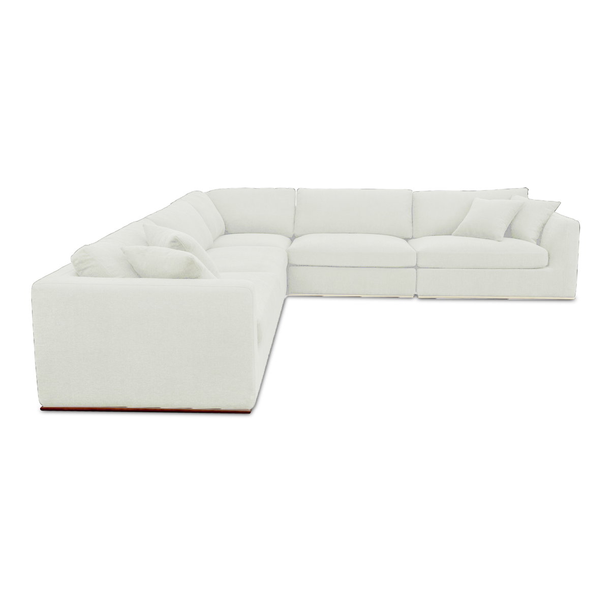 Rue Classic L Modular Sectional Off White, Sectional Sofa by Moe's Home, 136.2" width x 23.6" height x 136.2" depth View 2