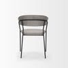 Carolyn Dining Chair with Gray Fabric & Matte Black Metal, by Mercana, 20.5" length x 22.75" width x 31" height thumbnail 6