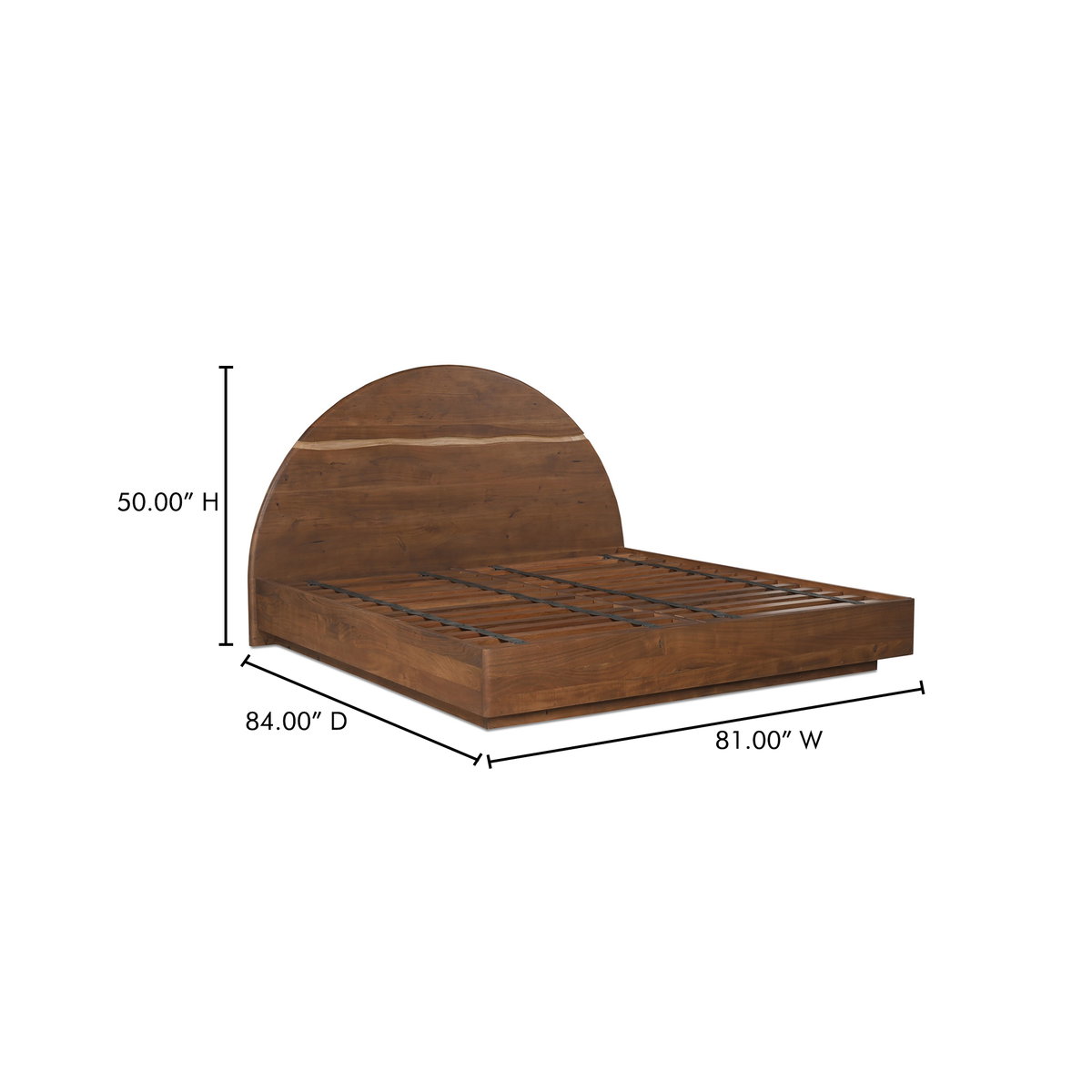 Watson King Bed Brown, by Moe's Home, 81" width x 50" height x 84" depth View 15