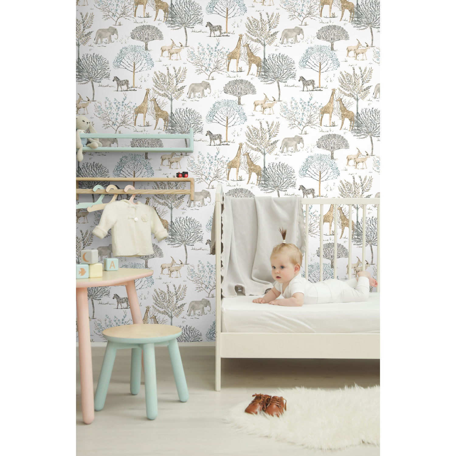 On the Savanna Neutral Wallpaper, by York Wall, 33' length x 1'8.5" width x 0.02" depth View 2