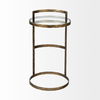 Reimer 15L x 15W Gold Round Glass Top with Metal Frame Accent Table thumbnail 3