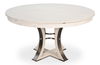Tower Jupe Dining Table,Med,Working Wht, by Sarreid, 55" length x 55" width x 30" height thumbnail 1