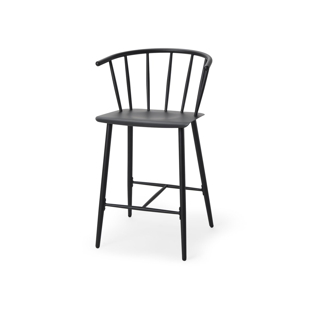 Colin Backless 38.2in Seat Counter Stool | Black Metal, Counter & Bar Stool by Mercana, 21.1" length x 22.6" width x 38.19" height View 1