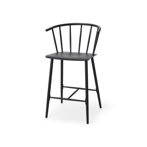 Colin Backless 38.2in Seat Counter Stool | Black Metal