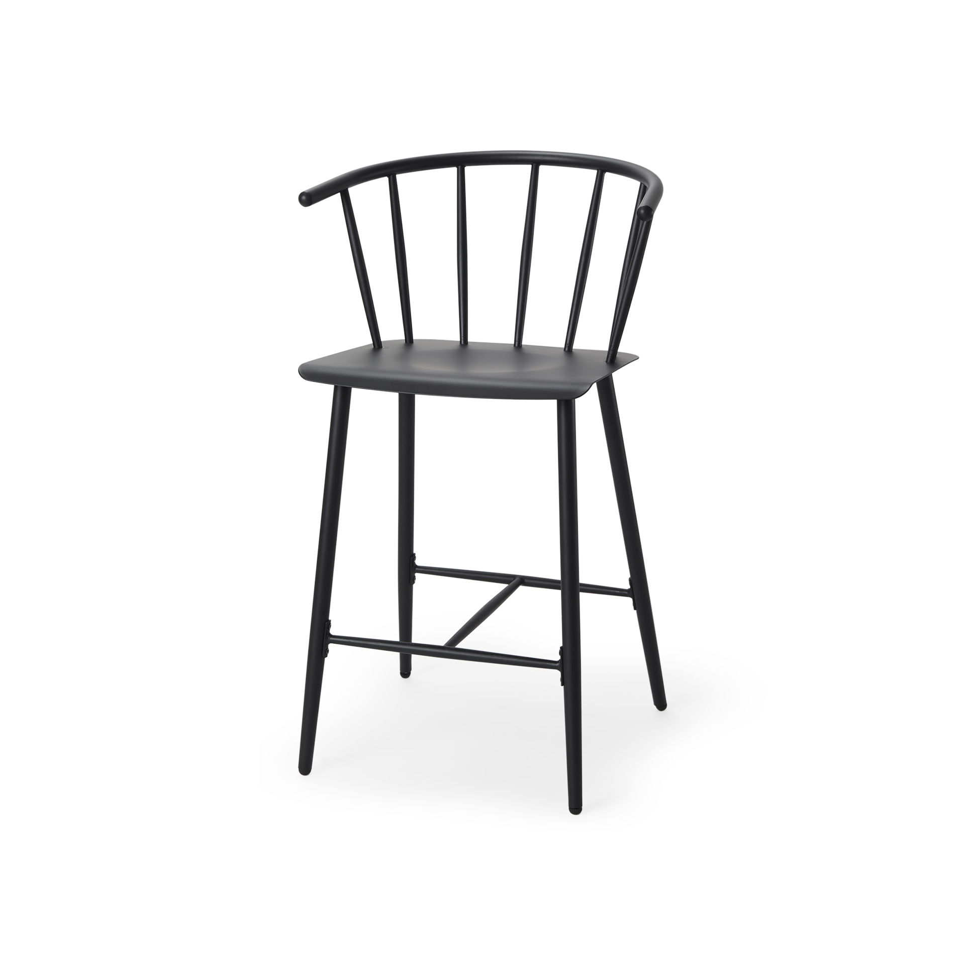 Colin Black Metal Counter Stool, Counter & Bar Stool by Mercana, 21.1" length x 22.6" width x 38.19" height View 1
