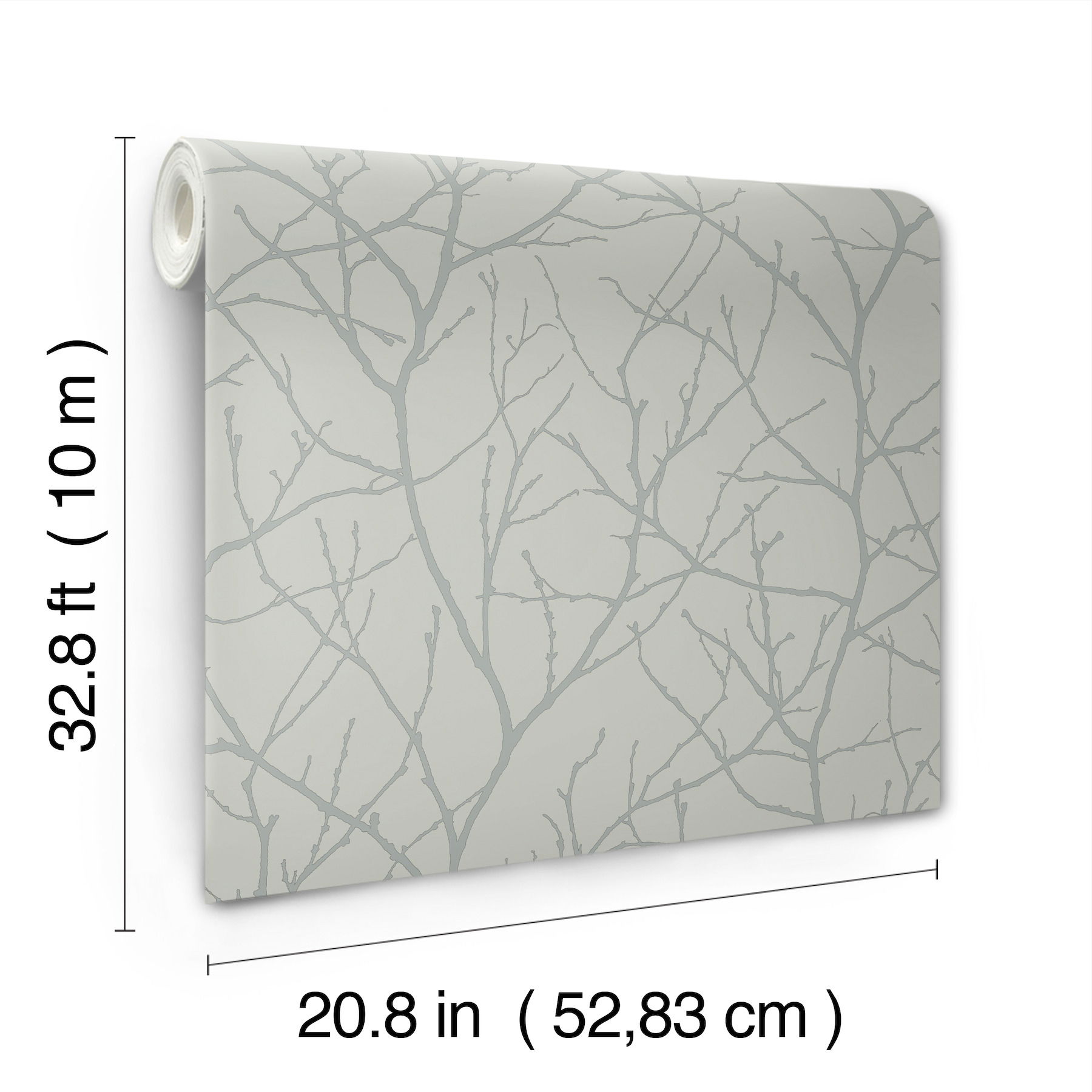 Trees Silhouette Eucalyptus & Silver Wallpaper large image 