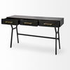 Vince 51L x 18W Black Metal with Gold Accents 3 Drawer Office Desk thumbnail 6