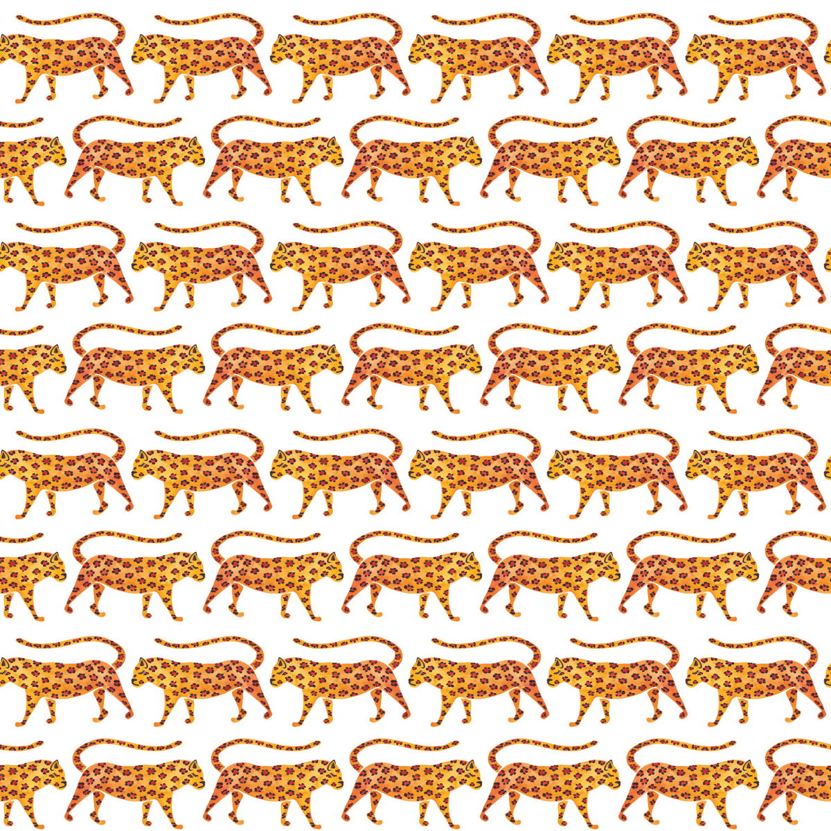 Cat Coquillette Jaguars Orange Peel & Stick Wallpaper, by York Wall, 18'10.8" length x 1'6" width x 0.02" depth