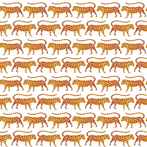 Cat Coquillette Jaguars Orange Peel & Stick Wallpaper