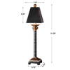Bellcord Black Buffet Lamp, Table Lamp by Uttermost, 7.5" width x 31.25" height x 7.5" depth thumbnail 3