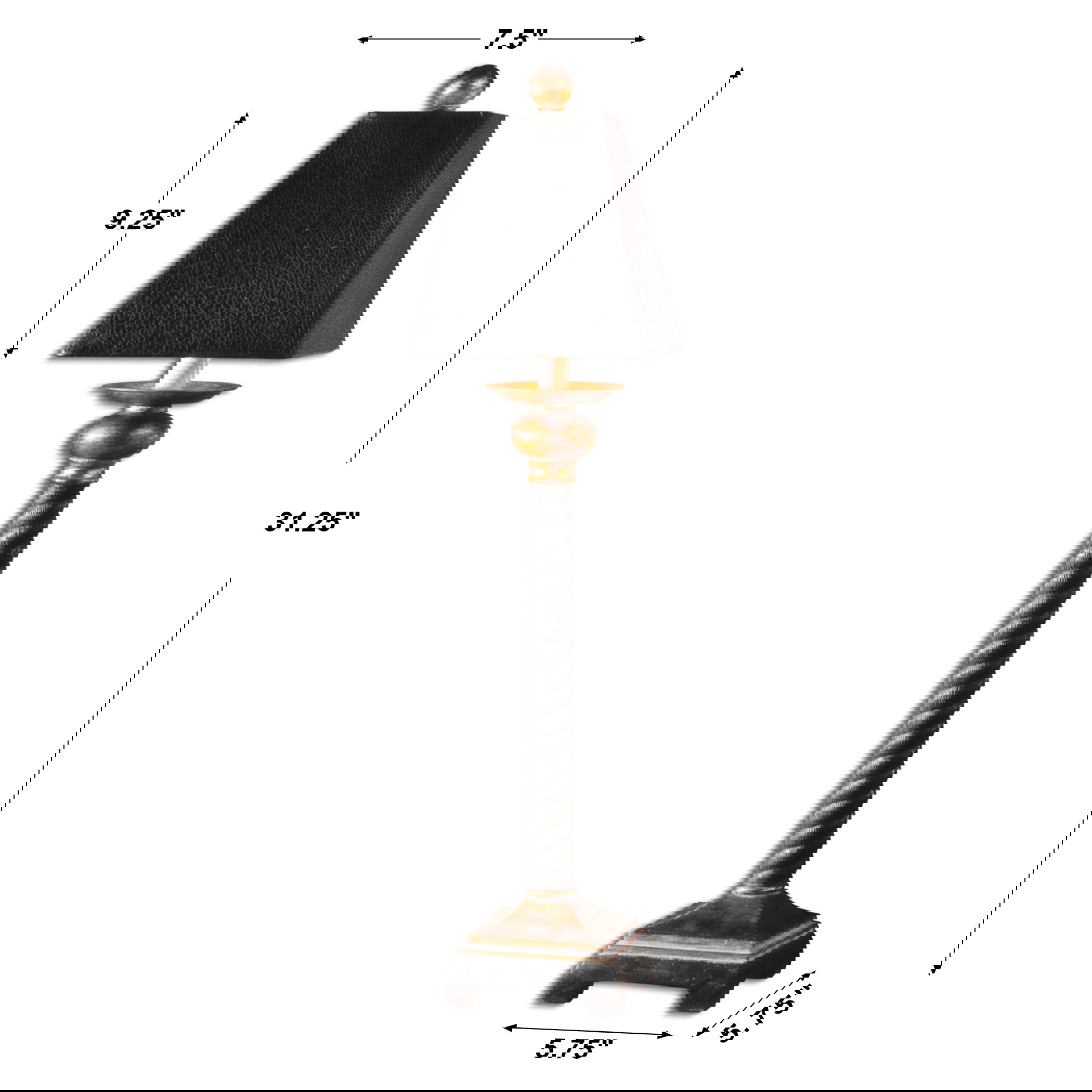 Bellcord Black Buffet Lamp, by Uttermost, 7.5" width x 31.25" height x 7.5" depth View 3