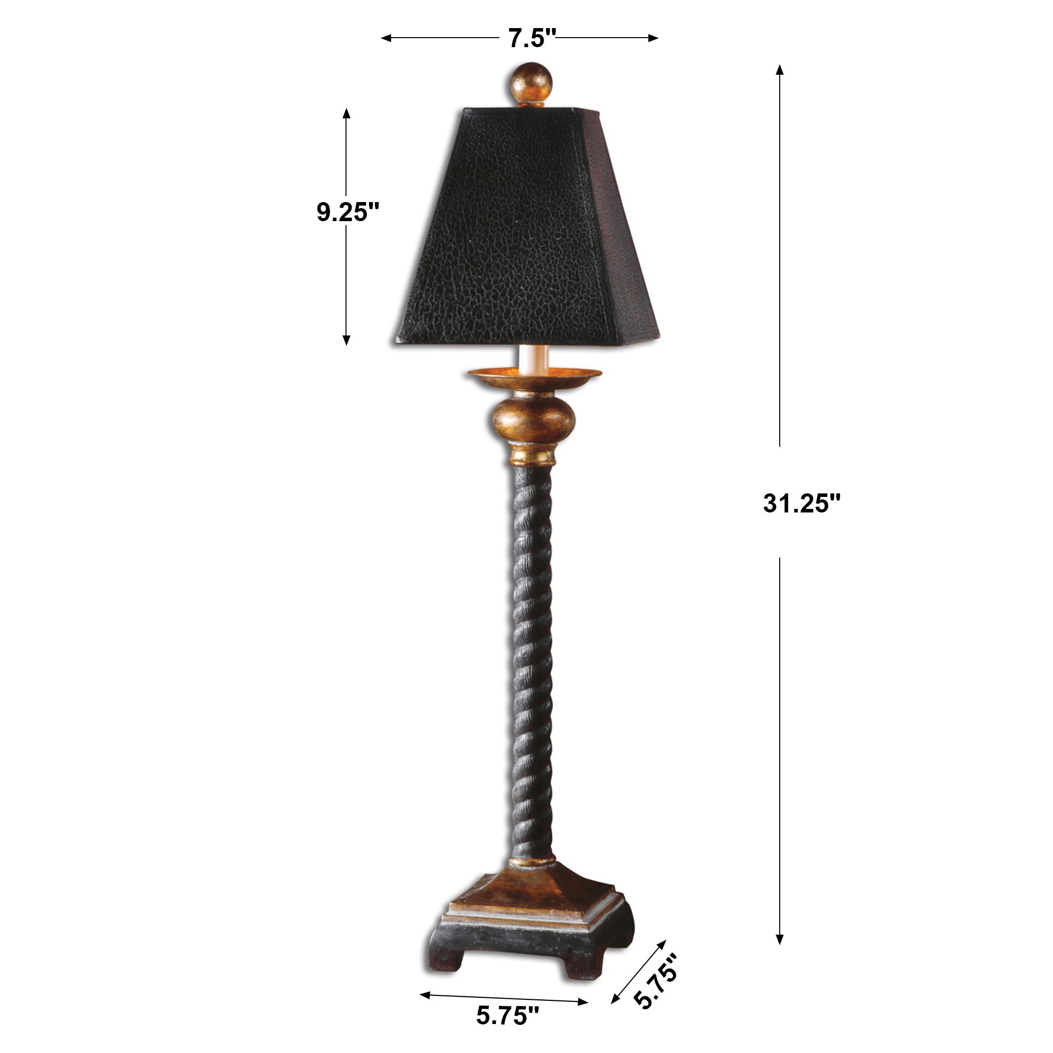 Bellcord Black Buffet Lamp large image 