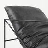 Leonidas 28.5L x 29.5W x 34.0H  Black Faux Leather Seat with Black Metal Frame Accent Chair thumbnail 10