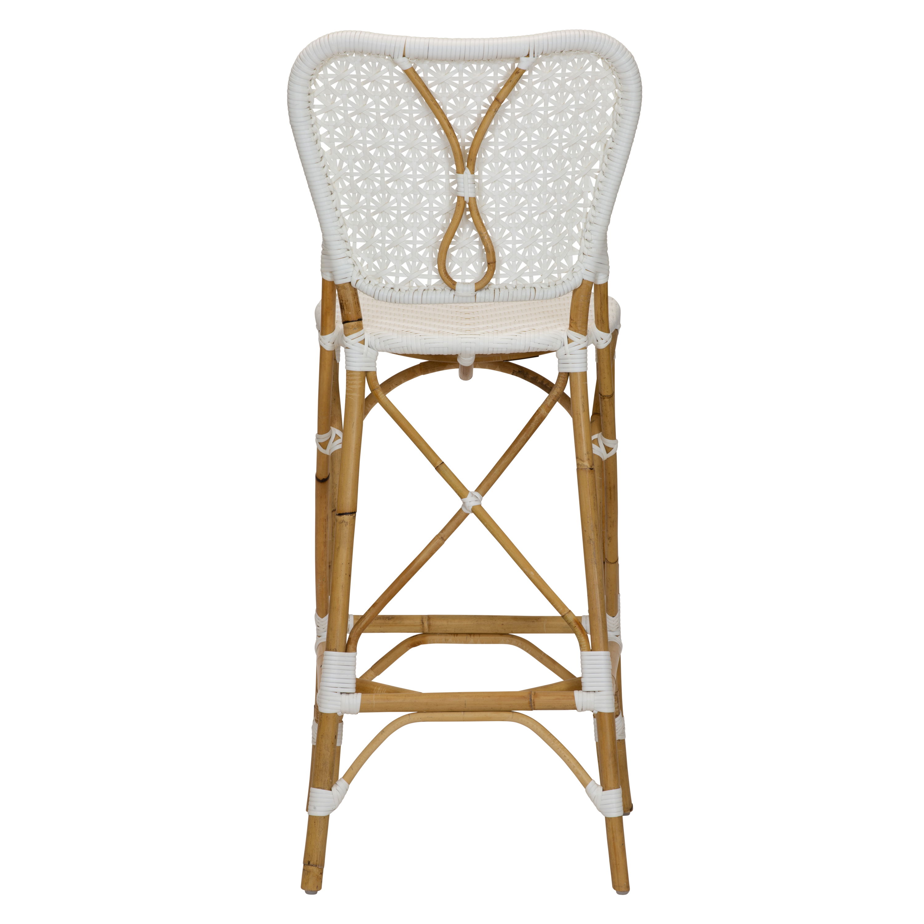 Clemente Bar Stool in Natural/White, Counter & Bar Stool by Woven, 18.5" width x 45.5" height x 19.5" depth View 2