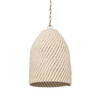 Tosha 1-Light Cotton Rope Bell Pendant, by Mercana, 12.5" length x 12.5" width x 19" height thumbnail 1