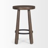Weldon Backless 26in Seat Counter Stool | Dark Brown Wood with Metal, Counter & Bar Stool by Mercana, 16" length x 16" width x 26" height thumbnail 6