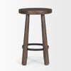 Weldon Dark Brown Wood with Matte Black Metal Counter Stool, Counter & Bar Stool by Mercana, 16" length x 16" width x 26" height thumbnail 5