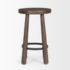 Weldon Dark Brown Wood with Matte Black Metal Counter Stool, Counter & Bar Stool by Mercana, 16" length x 16" width x 26" height thumbnail 6