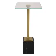 Online Designer Combined Living/Dining Home Decor Black Marble Accent Table