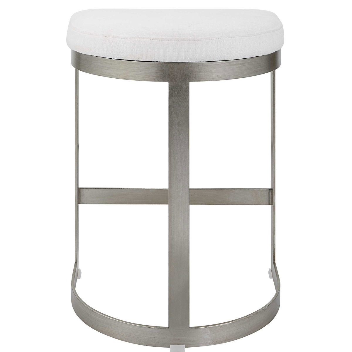 Ivanna Backless Silver Counter Stool, Counter & Bar Stool by Uttermost, 18" width x 26" height x 14.5" depth View 7