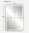 Crofton Lighted Brass Vanity Mirror, by Uttermost, 1'10.25" width x 2'8.25" height x 2.12" depth thumbnail 3