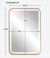 Crofton Lighted Brass Vanity Mirror thumbnail 2