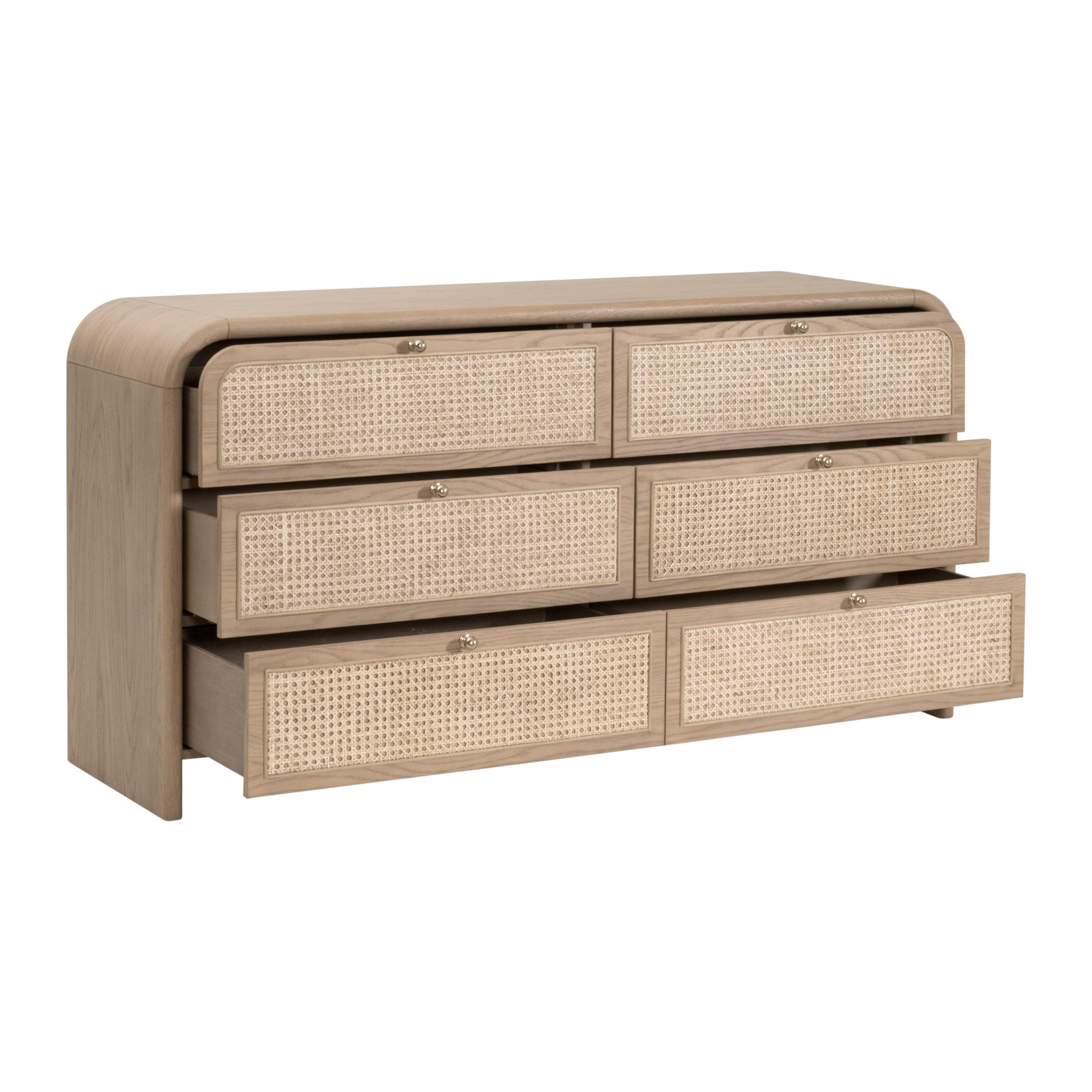 Cannes 6-Drawer Double Dresser, by Essentials for Living, 68" width x 35" height x 20" depth View 4