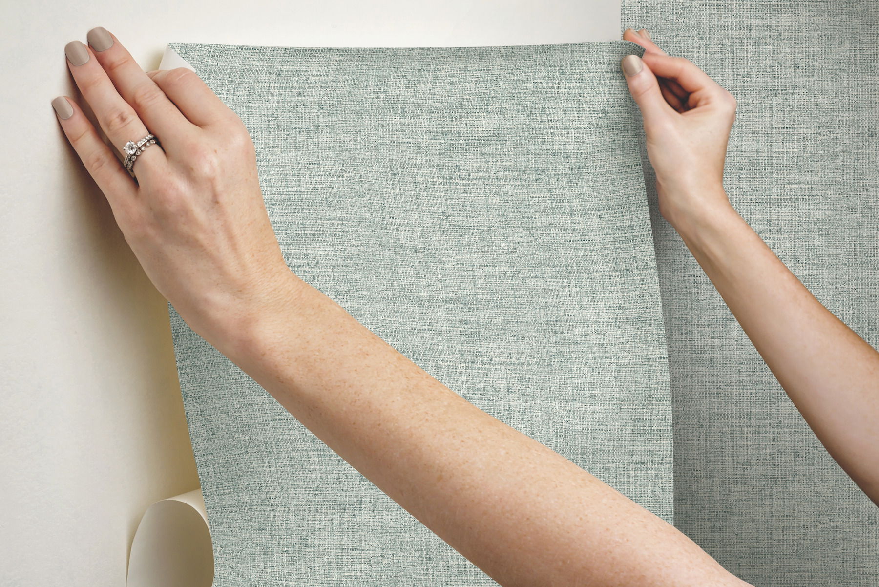 Papyrus Weave Blue Peel & Stick Wallpaper large image 
