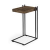 Maddox 16L x 13.5W x 27H Medium Brown Wood with Black Metal C-shaped End/Side Table, Side & End Table by Mercana, 17.12" length x 13.5" width x 27" height thumbnail 1