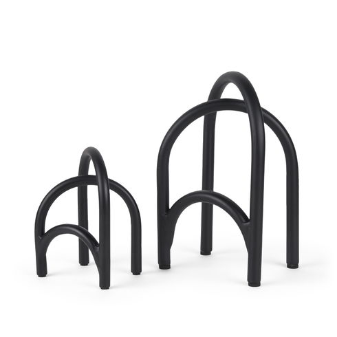 Springe Matte Black Metal Arched Decorative Object (Set of 2)