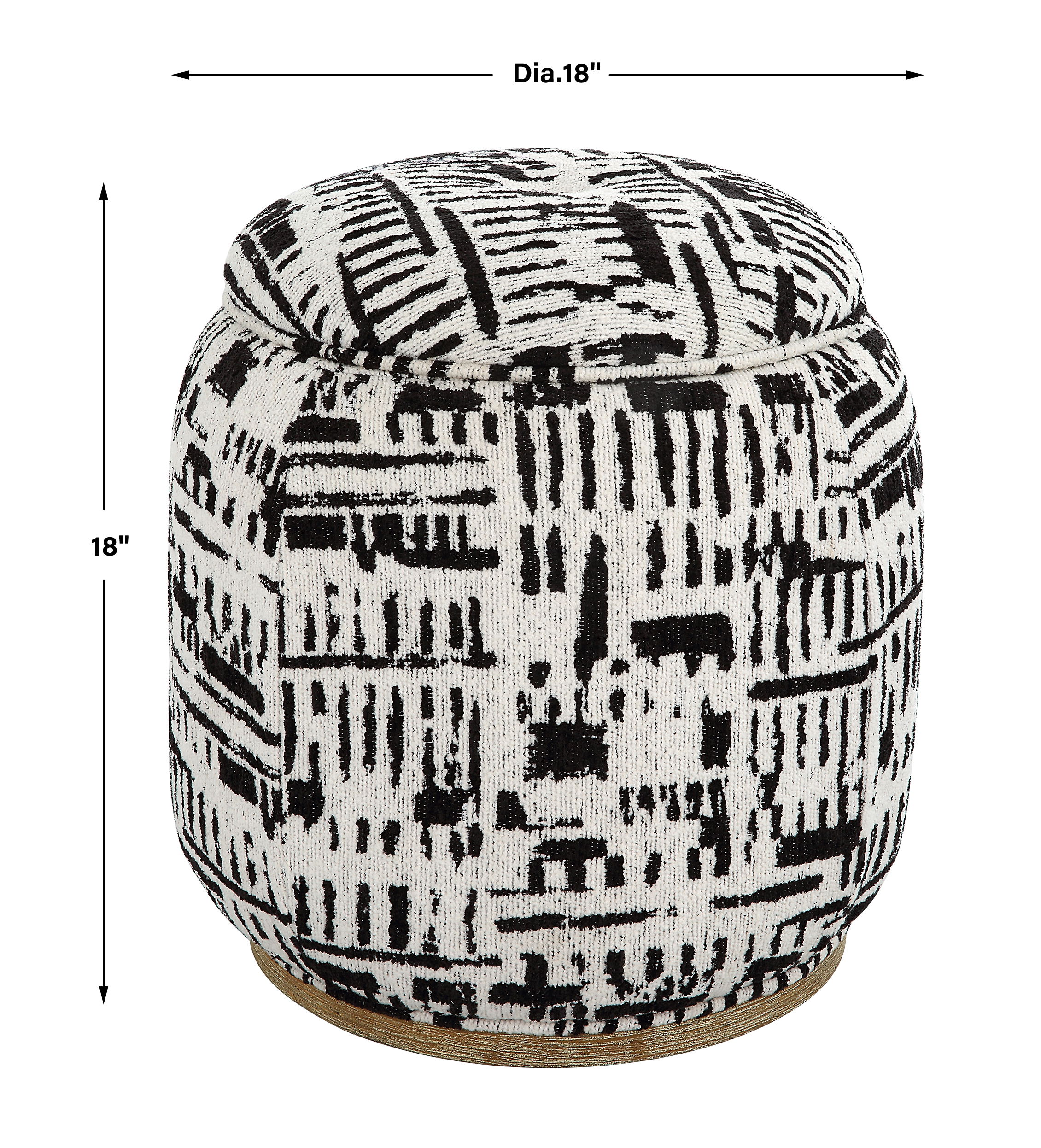 Dialogue Poof Ottoman, Furniture by Uttermost, 18" width x 18" height x 18" depth View 3