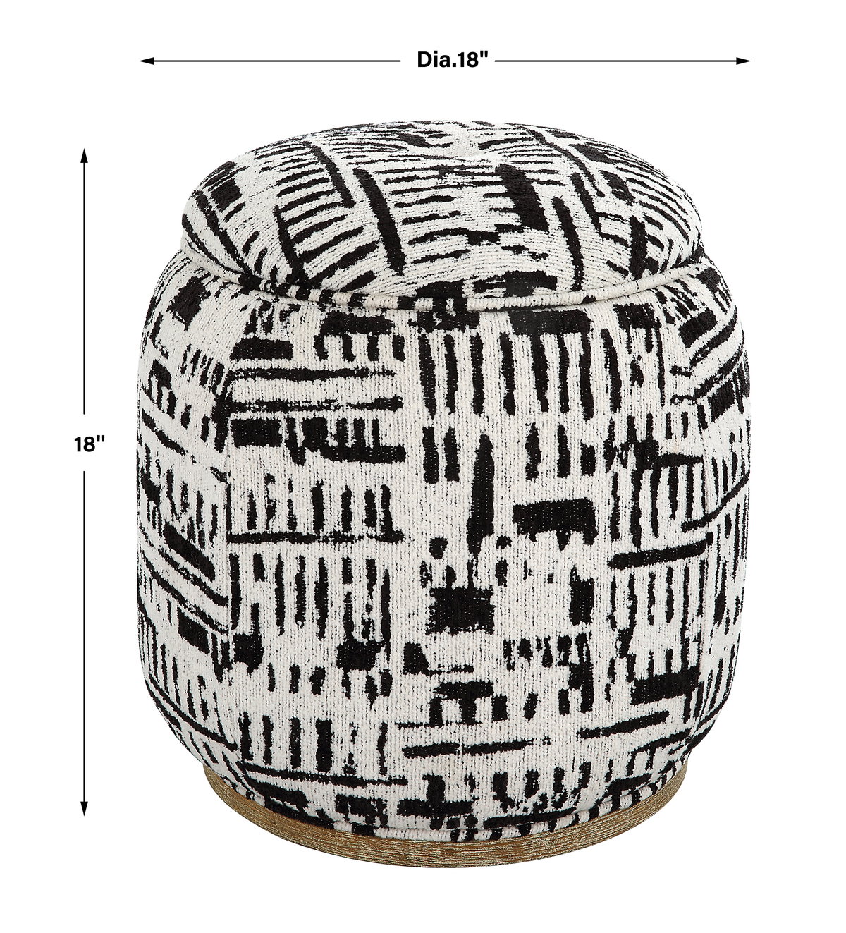Dialogue Poof Ottoman, by Uttermost, 18" width x 18" height x 18" depth View 3