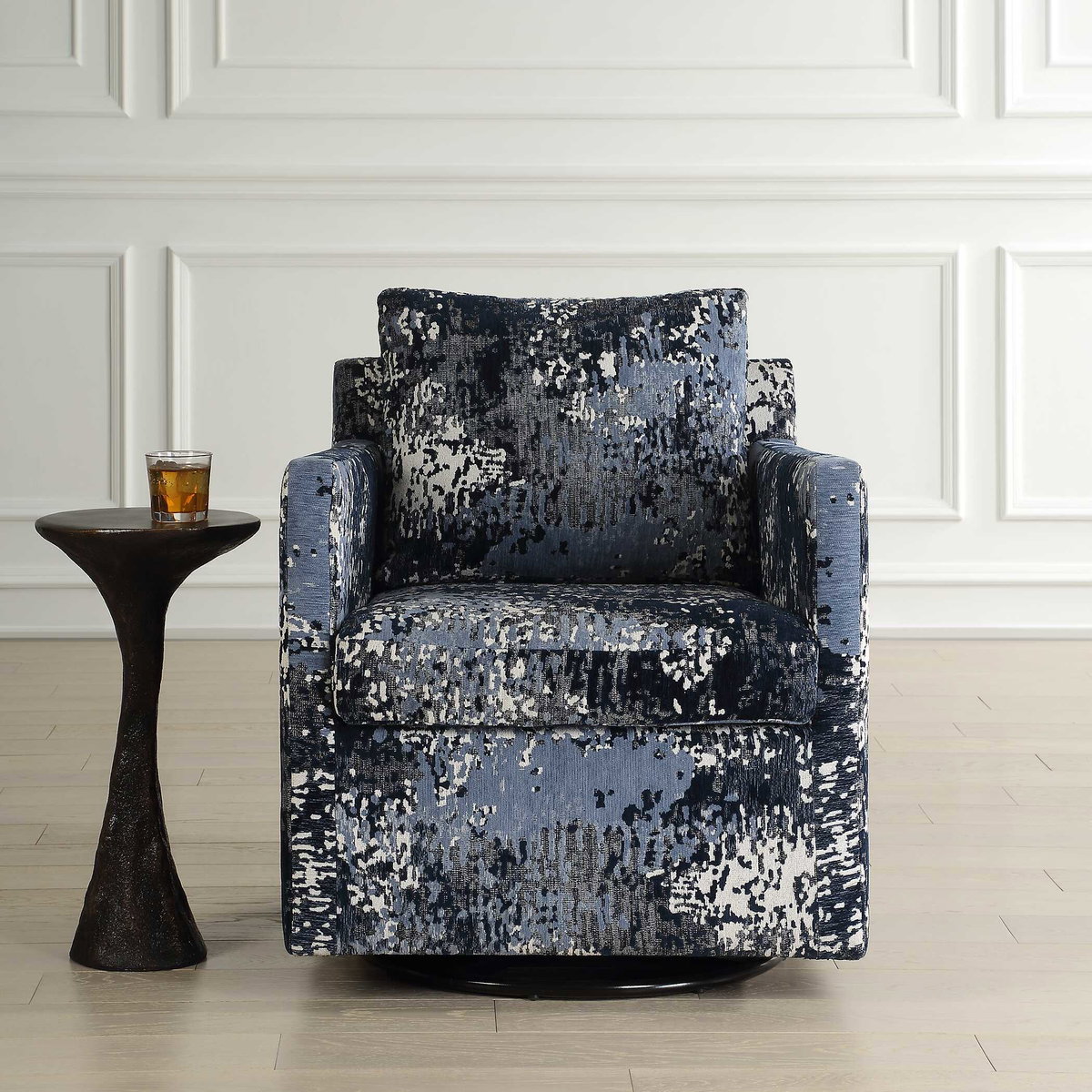 Tisdell Patterned Swivel/Glider, Accent Chair by Uttermost, 26.5" width x 33" height x 31.5" depth View 2